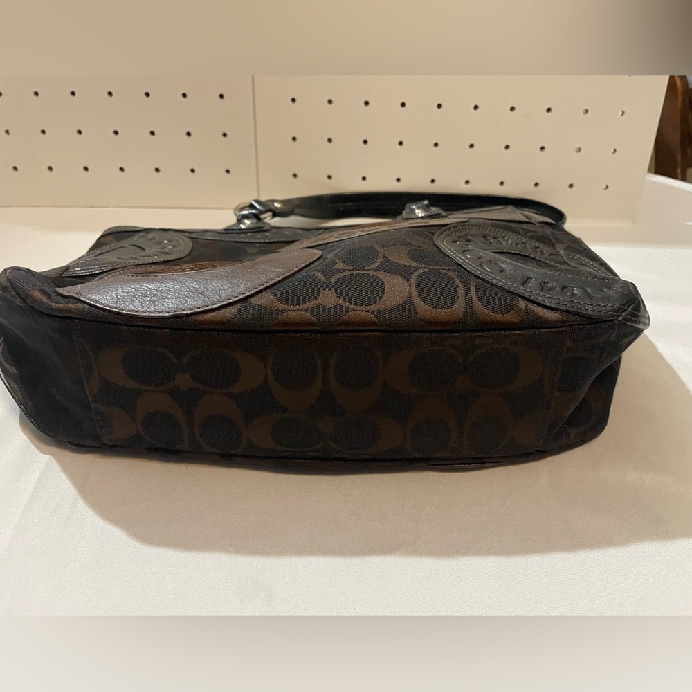 Coach Brown and Black Signature Patchwork Tote - Picture 7 of 7
